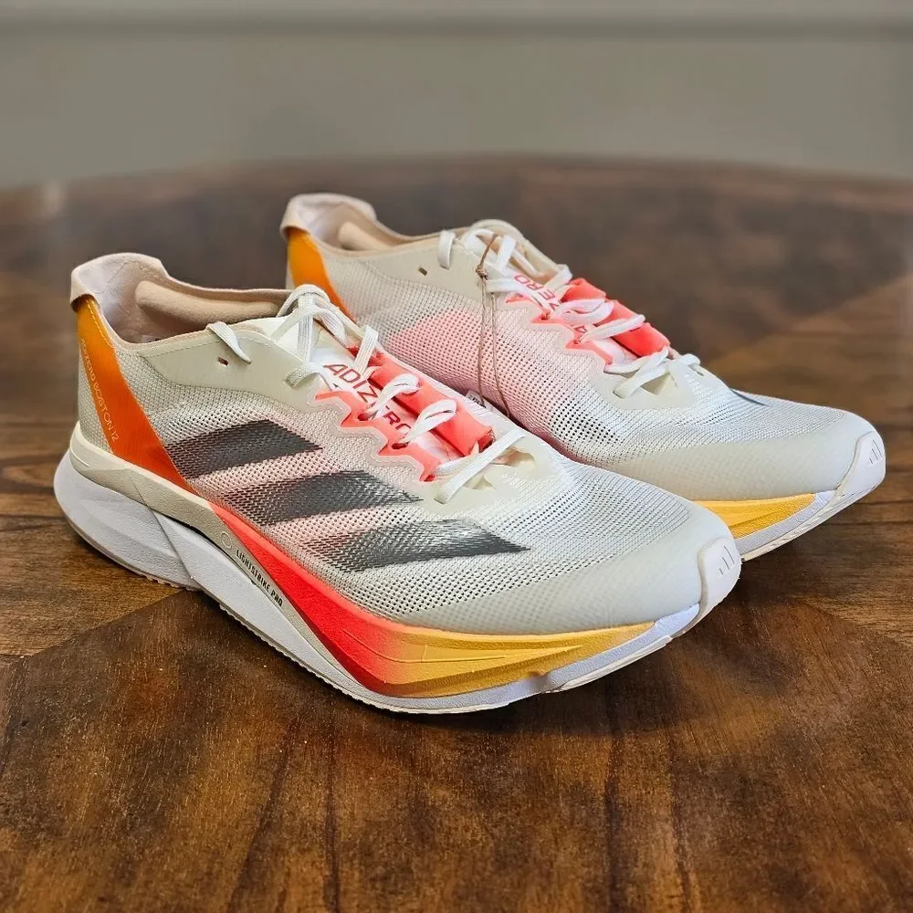 Adidas Boston 12 Women's Running Shoes Size 8.5 Beige Orange Lightstrike Pro New
